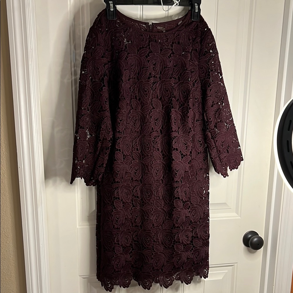 Elegant Lace Dress in Rich Burgundy